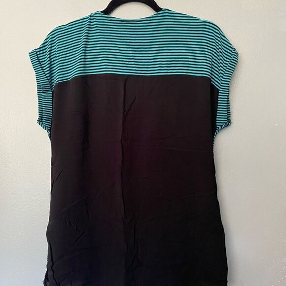 Chelsea & Theodore cap sleeve striped knit top L - Picture 5 of 7